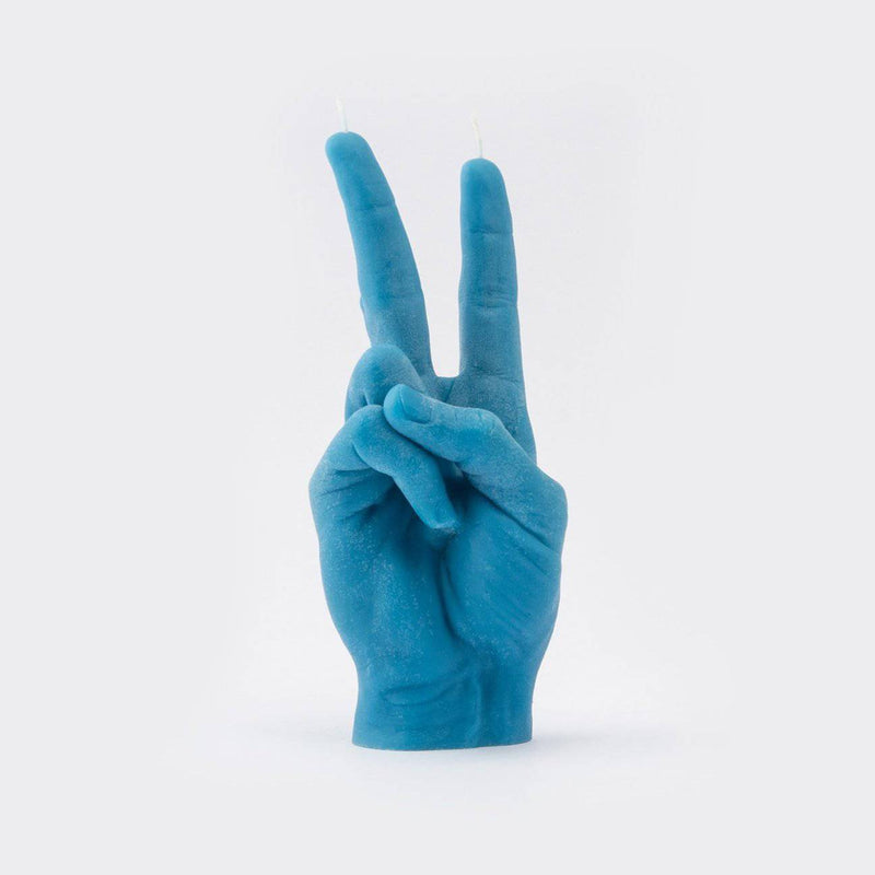 Peace Hand Candle - Blue - Sootheandsage.com