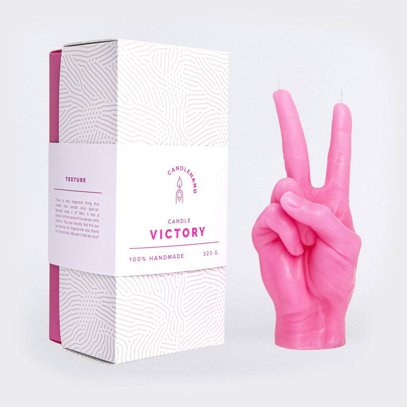 Peace Hand Candle - Pink - Sootheandsage.com