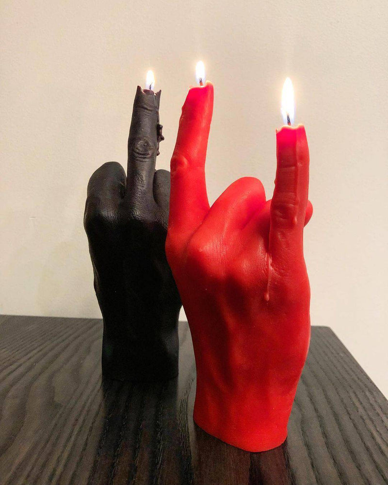 Rock On Hand Candle - Red - Sootheandsage.com