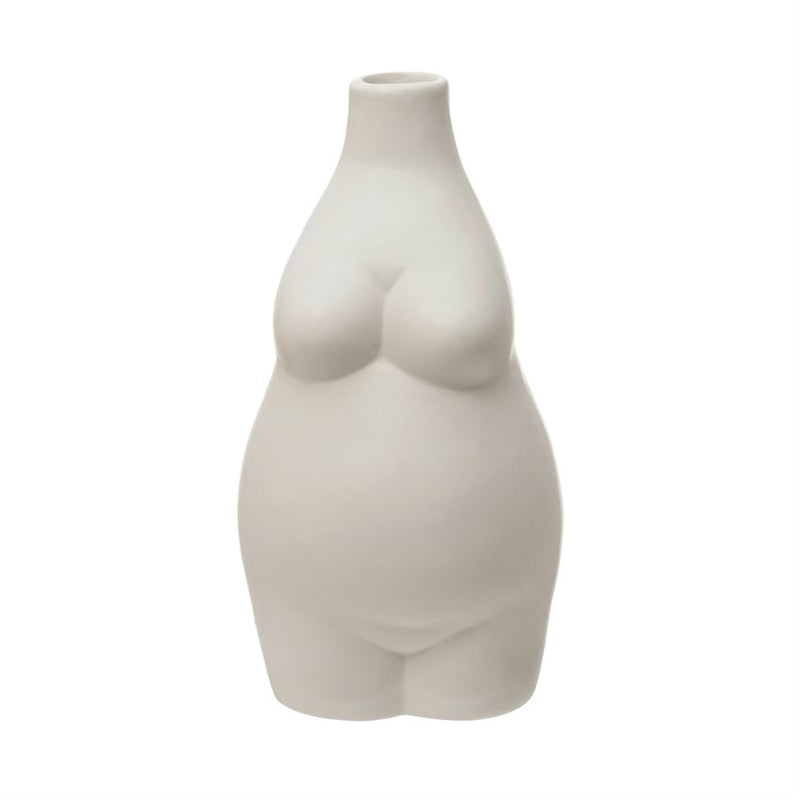 Stoneware Body Vase, White - Sootheandsage.com