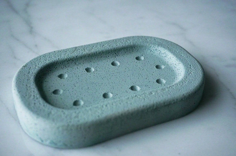 Blue Minimalist Concrete Soap Dish - Sootheandsage.com