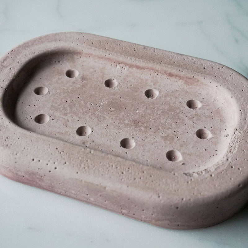 Blush Minimalist Concrete Soap Dish - Sootheandsage.com