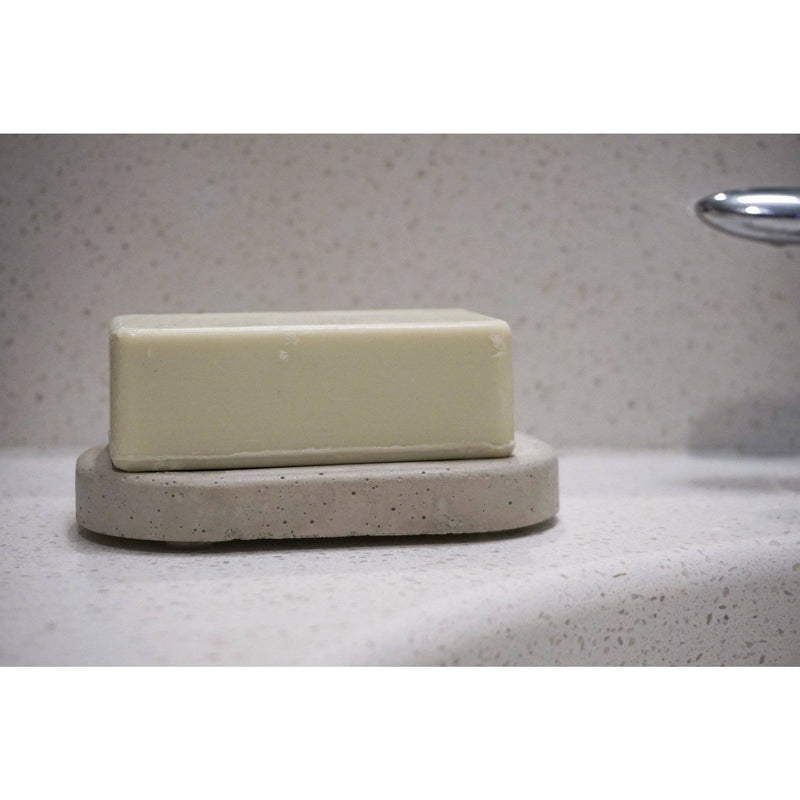 White Minimalist Concrete Soap Dish - Sootheandsage.com