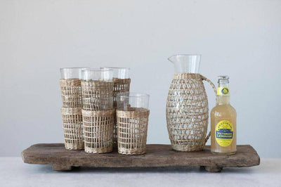64 oz. Seagrass Weave Glass Pitcher - Sootheandsage.com