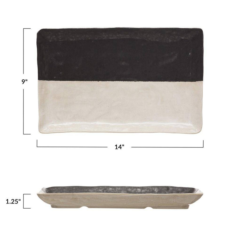 Black & White Stoneware Platter - Sootheandsage.com