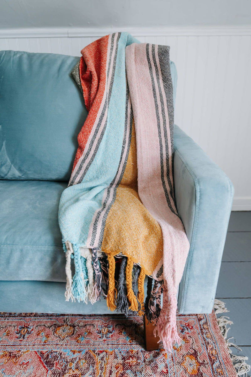 Multi-Color Recycled Throw Blanket - Sootheandsage.com