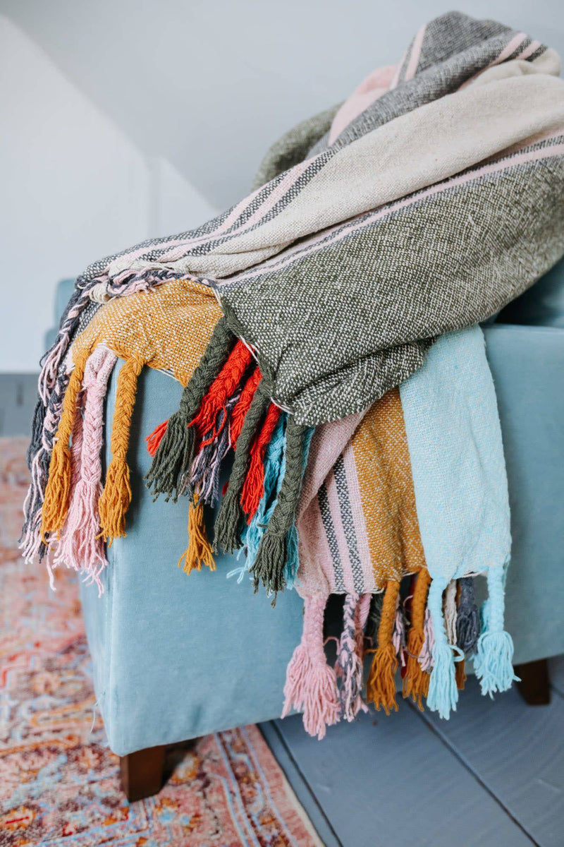 Multi-Color Recycled Throw Blanket - Sootheandsage.com