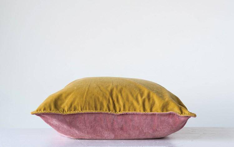 Oversized Two-Toned Velvet Pillow - Sootheandsage.com