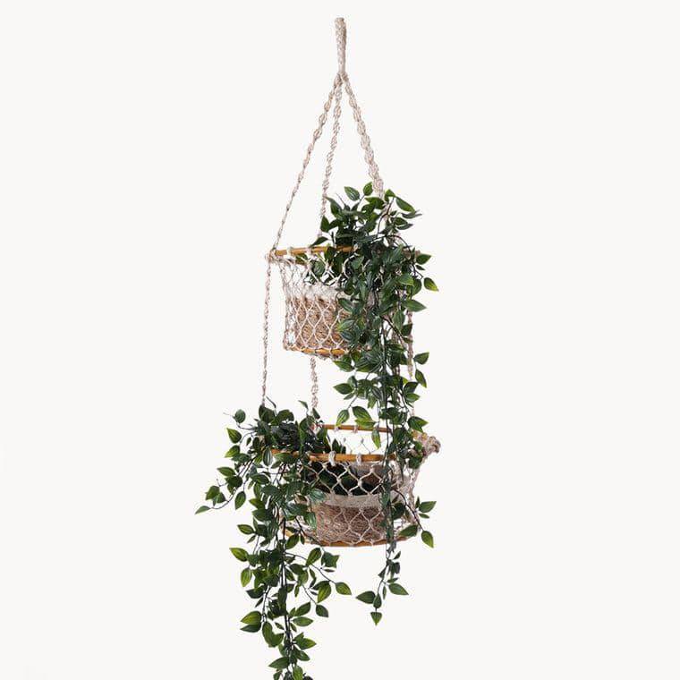 Jhuri Double Hanging Basket - Sootheandsage.com