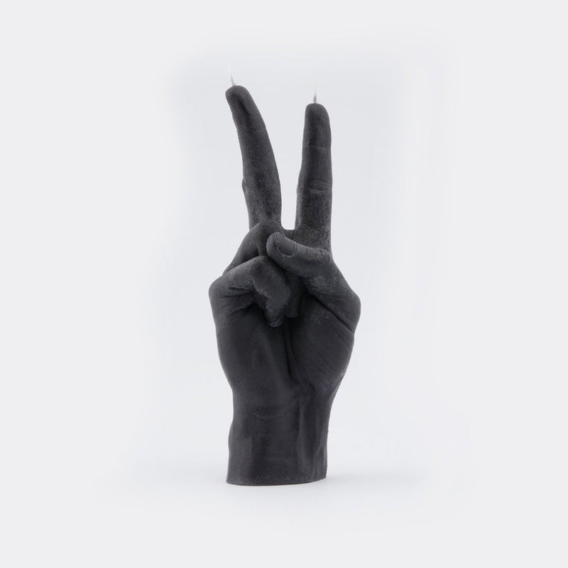 Peace Hand Candle - Black - [sootheandsage]
